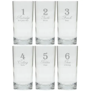12 Days of Christmas Drinking High Ball Glasses Set of 12