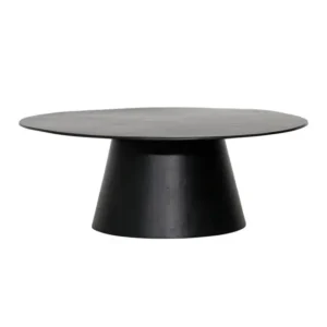 Abstract Round Matte Black Metal Coffee Table