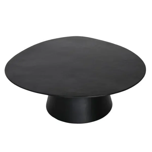 Abstract Round Matte Black Metal Coffee Table