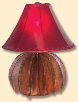 Barrel Cactus Table Lamp Iron Metal w/ Shade