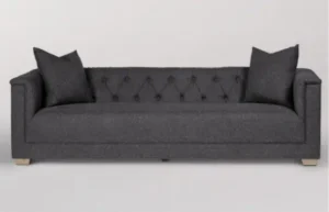 Charcoal Fabric Box Frame Sofa