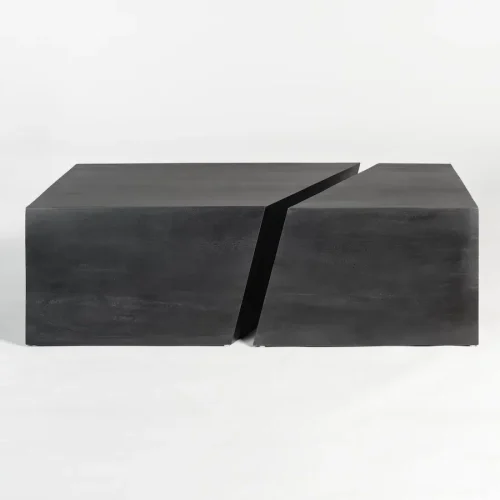 Black Walnut 2 pc Geometric Style Coffee Table