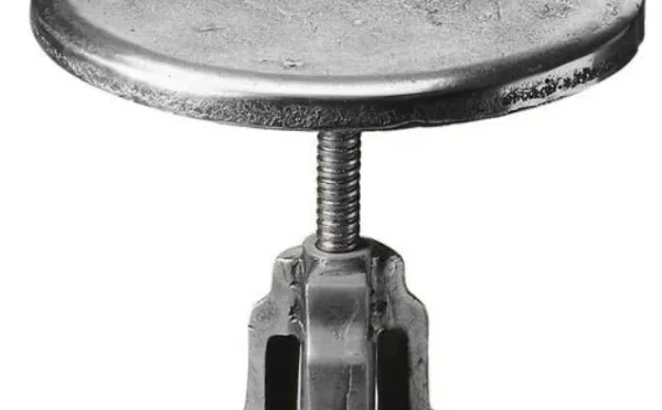 Rustic Silver Iron Vintage Industrial Adjustable Bar Stool
