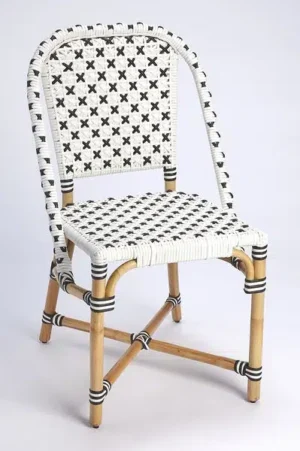 Black & White Woven X Marks the Spot Bistro Chair