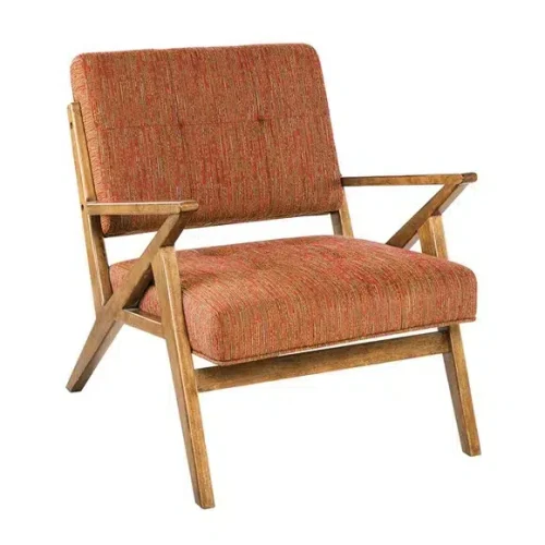 Burnt Orange Mid Century Mod Boomerang Chair