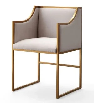 Cream Velvet Gold Frame Elegant Multipurpose Chair