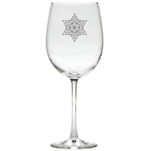 Star of David Hanukkah Wine Glasses Set of 8