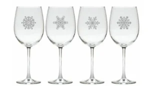 Unique Snowflake Wine Glasses Set of 4