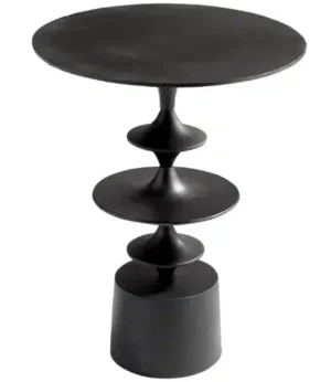Dark Bronze Spin Top Aluminum Accent Side Table