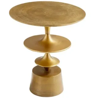 Gold Spin Top Aluminum Accent Side Table
