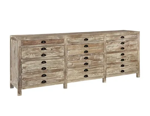 Distressed Wood Apothecary Chest Sideboard