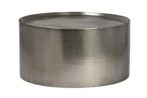 Round Hammered Silver Nickel Coffee Table