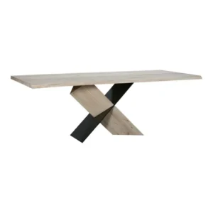 Eclectic X Frame Oak & Iron Dining Table