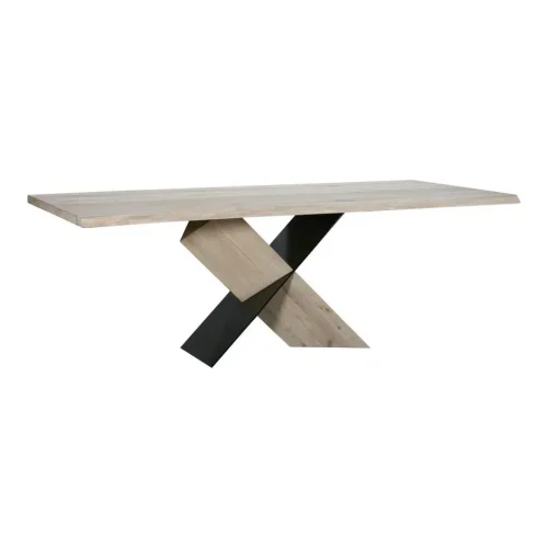 Eclectic X Frame Oak & Iron Dining Table