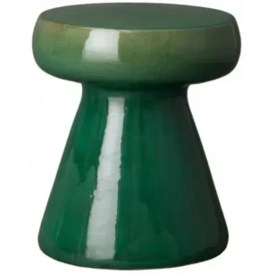 Moss Green Mushroom Shape Ceramic Garden Stool Table
