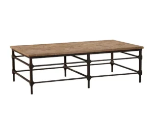 Elm Parquet Design 6 Leg Rectangular Coffee Table