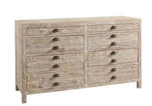 Distressed Reclaimed Wood Medium Size Apothecary Chest Sideboard