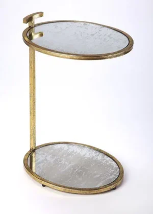 Gold Leaf & Antique Mirror Accent Table