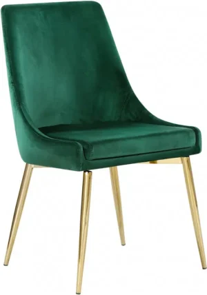 Green Velvet Accent Side Chair Set of 2