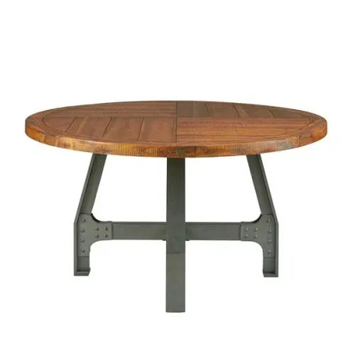 Industrial Round Adjustable Gathering or Dining Table