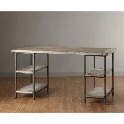Industrial Style Metal & Wood Open Desk