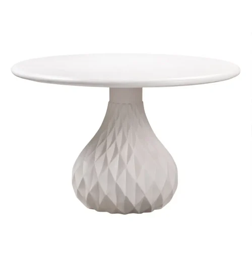 Ivory Round Concrete Indoor Outdoor Dining Table