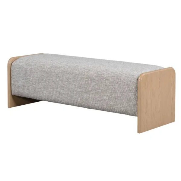 Light Grey Block Bench with Oak Sides