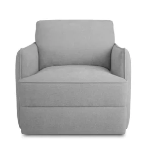 Light Grey Fabric Comfy Casual Swivel Arm Chair