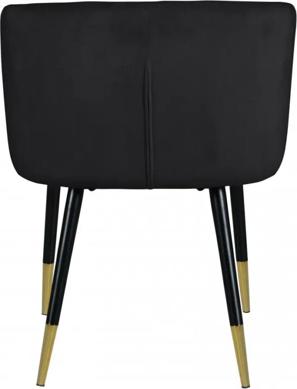 Modish Curved Back Black Velvet Black Legs Dining Accent Chair