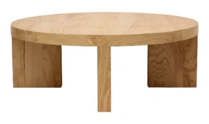 Burl Wood Round Angled Legs Coffee Table
