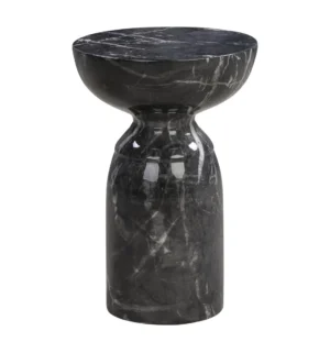 Modern Form Black Marble Accent Side Table