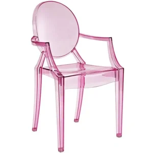 Pink Tinted Clear Arm Chair