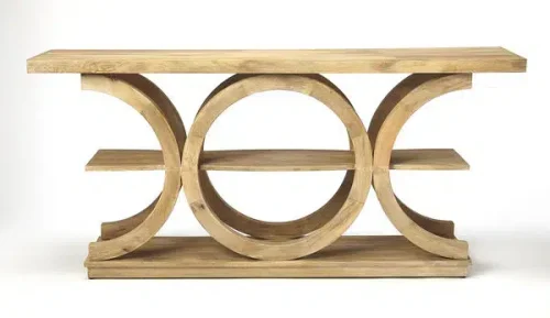 Natural Mango 3 Tier Center Circle Console Table
