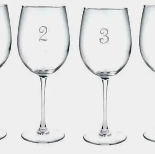 Numbered Wine Glasses Set of 12