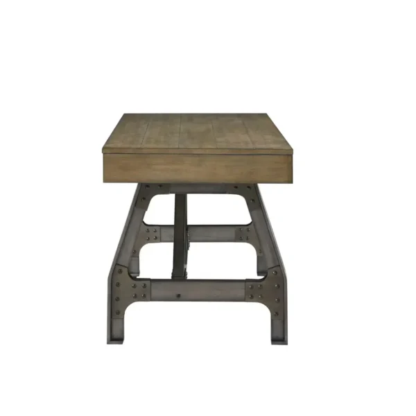 Rustic Industrial Wooden and Iron Look Desk