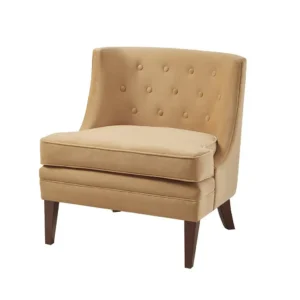 Yellow Gold Fabric Contemporary Accent Chair