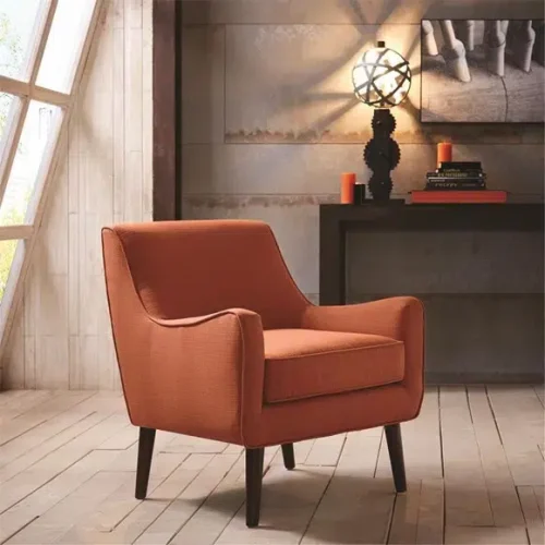 Orange Mid-Century Accent Chair