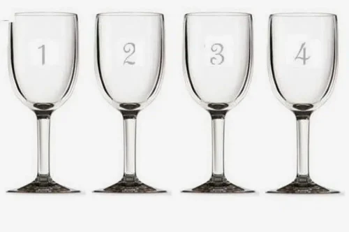 Plastic Numbered Wine Glasses Set of 12