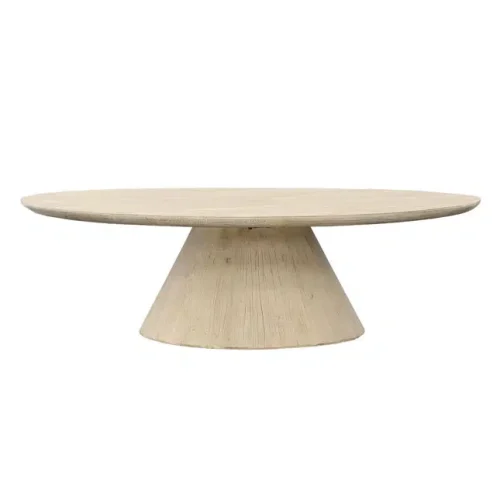 Reclaimed Pine Round Top Pedestal Base Coffee Table