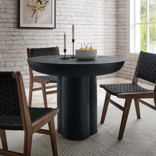 Round Black Concrete 40" Dining Table