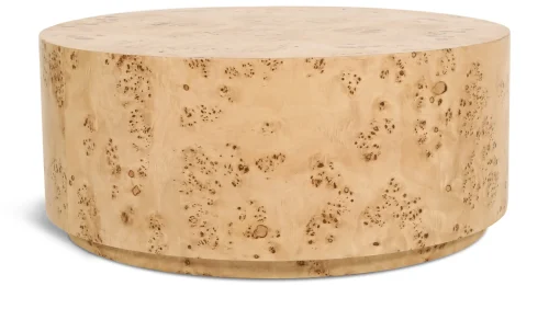 Round Burl Wood Coffee Table