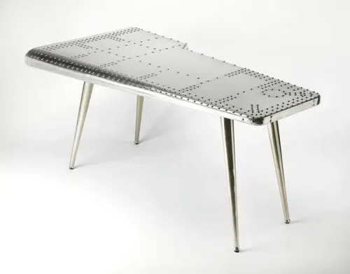 Silver Industrial Airplane Rivet Wing Office Desk