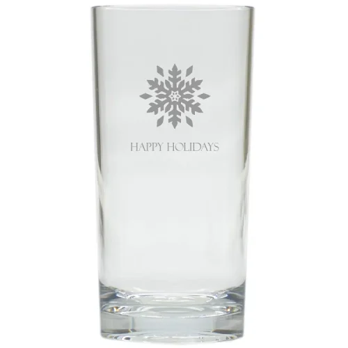 Snowflake Happy Holidays Drinking High Ball Glasses Set of 6
