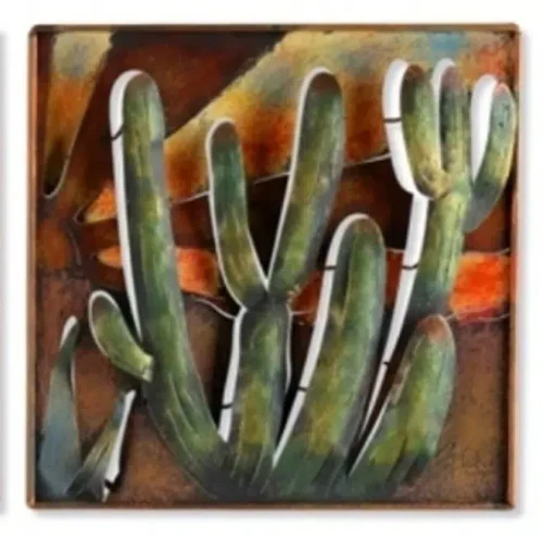 Southwestern Saguaro Cactus Desert Scene Wall Art