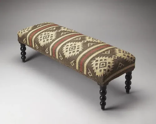 Southwestern Santa Fe Design Fabric Bench