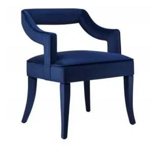 Navy Blue Velvet Dining Arm Chair Upholstered Legs