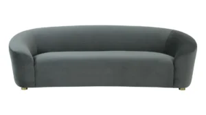Grey Velvet Simply Curved Body Sofa