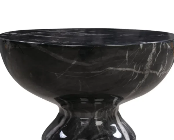 Modern Form Black Marble Accent Side Table