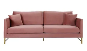 Rose Dusty Pink Velvet Sofa Gold Legs