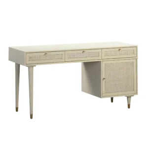 Vanilla Buttermilk Desk Rattan Cane Accents